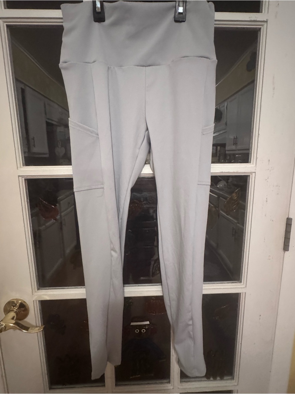 Athleta Light Gray High-Waist Pocket Leggings
